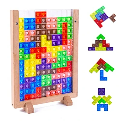 Afbeelding van Montessori Puzzel voor kinderen, 3, 4, 5 jaar, 3D speelgoed tetris, puzzel, acryl, Russisch in vorm, STEM, educatief speelgoed, kerstcadeaus jongens en meisjes