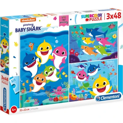 Afbeelding van Nickelodeon Legpuzzel Baby Shark 3 in 1 Karton 144 Stukjes