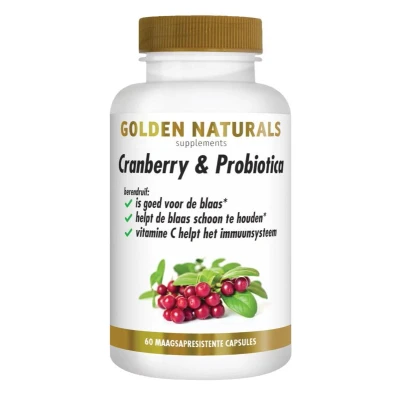 Afbeelding van Golden Naturals Cranberry &amp; Probiotica Capsules 60VCP