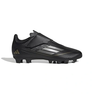 Afbeelding van adidas Performance F50 CLUB VEL FXG Unisex Voetbalschoenen met kunststof noppen voor kinderen, Maat: 32, Core black/iron metallic/gold metallic