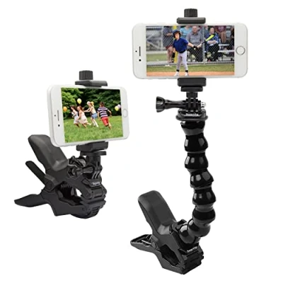 Afbeelding van Suptig Telefoonhouder met zwanenhals, klem voor mobiele telefoon, compatibel iPhone 14 Plus, 13 Pro Xs Max XR X 8 7 6 6S Plus en andere apparaten van 10,2 tot 17,8 cm
