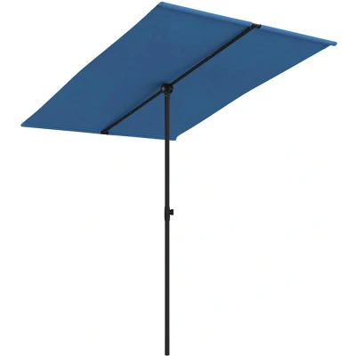 Afbeelding van Parasol met aluminium paal 2x1,5 m azuurblauw
