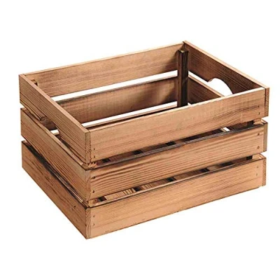 Afbeelding van Kesper Fruitkisten opslagbox old look lichtbruin hout L40 x B30 H15 cm Decoratie huis en tuin Kisten/kistjes