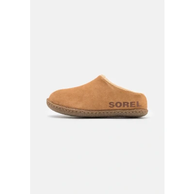 Afbeelding van Sorel Youth Lanner Ridge II Unisex Pantoffels voor kinderen, Maat: 38, Camel brown Veloursleer