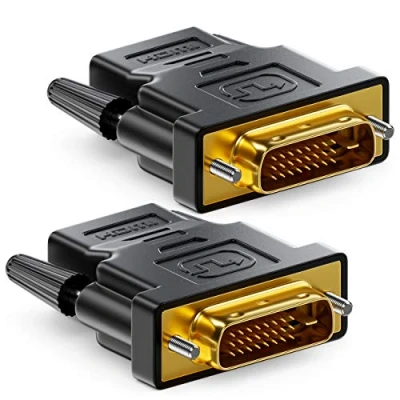 Afbeelding van deleyCON 2 x HDMI DVI adapter aansluiting naar D stekker (24 + 1) (19 pol) 1080p Full HD 1920 1200 zwart