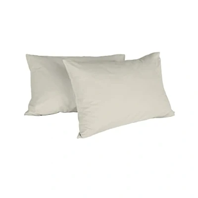 Image de Italian Bed Linen 8058575002877 Paire de Taie D&#039;Oreiller Uni Coton Crème 100 % 52 x 82 1 cm