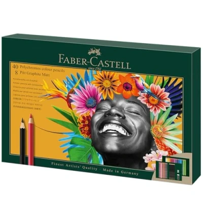 Afbeelding van Tekenset Faber Castell Polychromos en Pitt Grafiet Mat 50 delig
