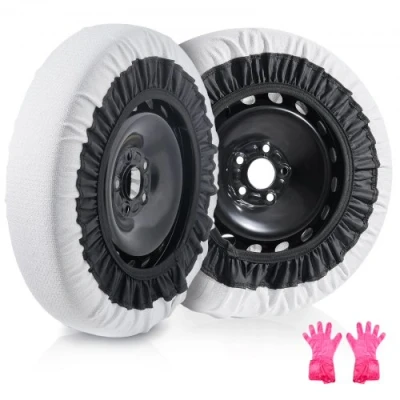 Image de VEVOR 2PCs Chaussette à Neige pour Pneu Chaîne Textile Taille M Voiture