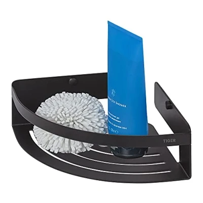 Afbeelding van Tiger Caddy Doucherek Douchemand hoek 18,4 cm Zwart