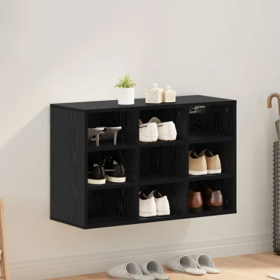 Afbeelding van vidaXL Schoenenkast met plank opslag Zwart eiken 103x30x51 cm Bewerkt hout