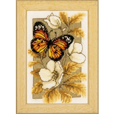 Afbeelding van Vervaco Miniatuur kit Vlinders en bloemen borduren (pakket) PN 0144770