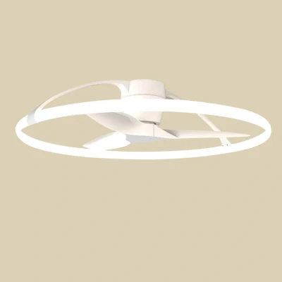 Afbeelding van Mantra Iluminación. Tibet model ventilator en plafondlamp, diameter 65 cm, zilverkleurig, 70 W, 2700 K 5000 K, 3900 lm, 35 W