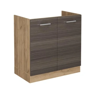 Afbeelding van Vicco Wastafelkast R Line, Edel grijs/Krachtige eik goud, 80 cm zonder werkblad