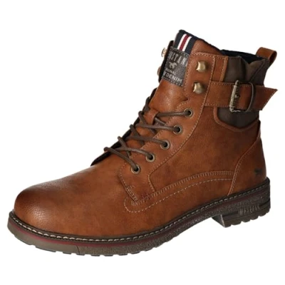 Afbeelding van Mustang Veterschoenen Hoog cognac Maat 41