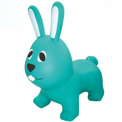 Afbeelding van Gerardo&#039;s Toys Jumpy Springkonijn, oceaangroen, ca. 58 cm, springdieren vanaf 1 jaar, opblaasbare dieren voor binnen en buiten, inclusief luchtpomp