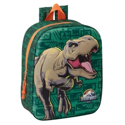 Afbeelding van Kinderrugzak Jurassic World Donkergroen 22 x 27 10 cm 3D