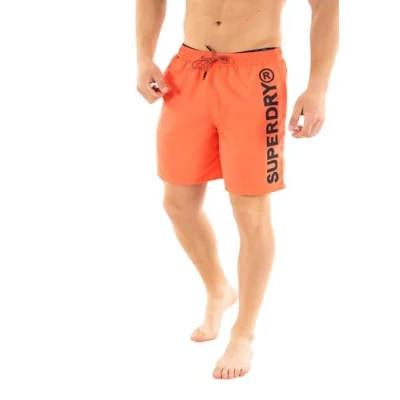 Afbeelding van Superdry Graphicinch Zwemshorts, Heren, Maat: Medium, Hot coral