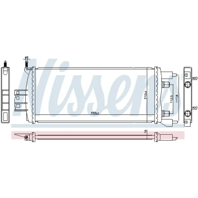 Afbeelding van NISSENS 606763 Radiateur Aluminium 456 210 16 Koelribben gesoldeerd RENAULT: Scénic IV
