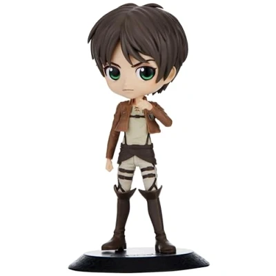 Afbeelding van Banpresto BP18528 Attack on Titan QPosket Eren Yeager B figuur, 14 cm, zwart