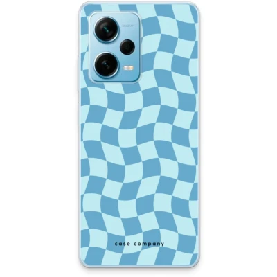 Afbeelding van Case Company® hoesje geschikt voor Xiaomi Redmi Note 12 Pro Plus Grid Blauw Soft Cover Telefoonhoesje Bescherming aan alle Kanten en Schermrand