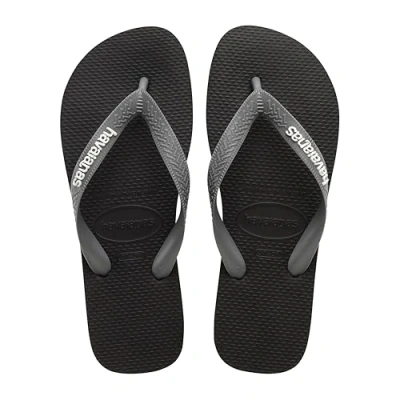 Afbeelding van Havaianas Top Logo Pop Up Teenslippers Uniseks, Zwart staal grijs, 4.5/5 UK