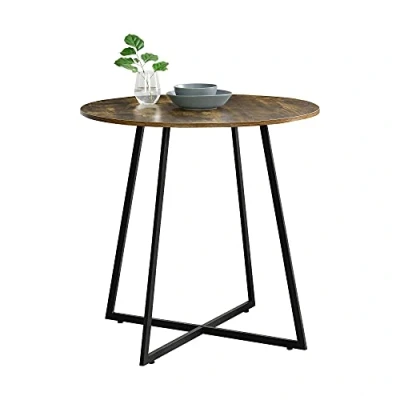 Afbeelding van Eettafel Vaggeryd rond 78x80 cm zwart en houtkleurig