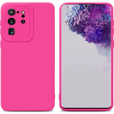 Afbeelding van Cadorabo Hoesje geschikt voor Samsung Galaxy S20 ULTRA in Fluid HOTPINK Beschermhoes gemaakt van flexibel TPU silicone Cover Case