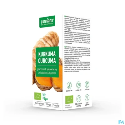 Image de Curcuma (120 Capsules) Retour Gratuit Sous 30 Jours Purasana