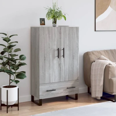 Afbeelding van Hoge kast 69,5x31x115 cm bewerkt hout grijs sonoma eikenkleurig