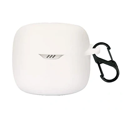 Afbeelding van GIOPUEY Hoesjes compatibel met JBL Tune Flex, siliconen hoes, lichtgewicht, schokbestendig, draagbaar wit