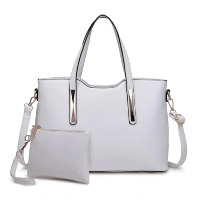 Afbeelding van Miss Lulu Set van 2 handtassen voor dames, middelgroot, Wit