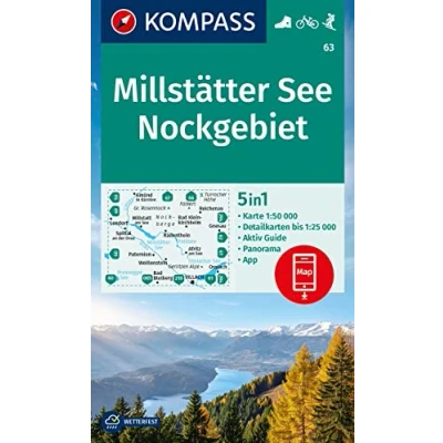Afbeelding van KOMPASS Wanderkarte 63 Millstätter See, Nockgebiet 1:50.000