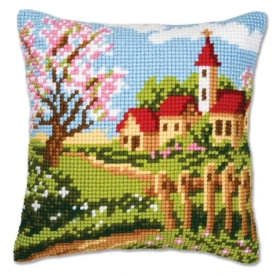 Afbeelding van Kruissteekkussen landschap 0008732