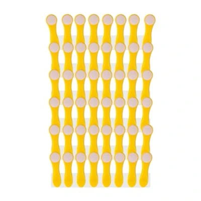 Afbeelding van 48 stuks wasknijpers met compressieveren van roestvrij staal en zachte handgreep, geel/wit