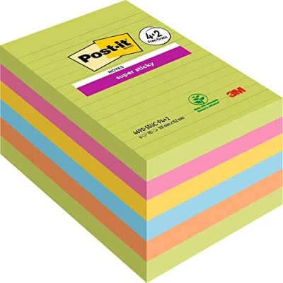 Afbeelding van Post It 70007006342 Sticky Foglietti, afmetingen 101 x 152 mm, 6 stuks