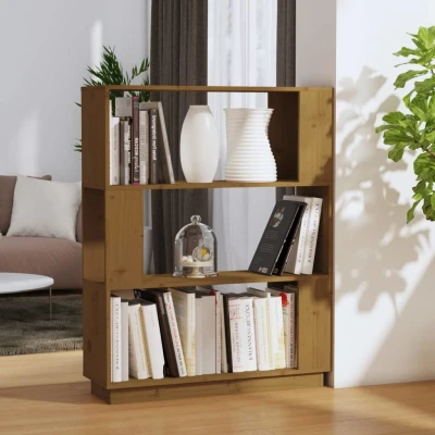 Afbeelding van Boekenkast/kamerscherm 80x25x101 cm massief hout honingbruin