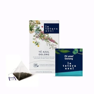 Afbeelding van LA TETERA AZUL Oolong blauwe thee in piramides. 20 afzonderlijk verpakte