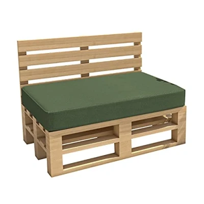 Afbeelding van chilly pilley Palletkussen, waterdicht, tuinkussen, binnen en buiten, wasbaar, afneembaar, zitkussen, rugkussen (zitkussen 120 x 60 15 cm, donkergroen)