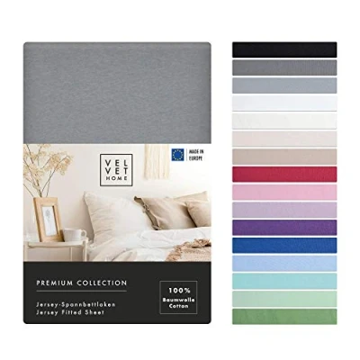 Afbeelding van Hoeslaken 160x200 Katoen met Elastiek 165g/m2 100% Hoogwaardige Kwaliteit Topper Matras Jersey in Prachtige Kleuren