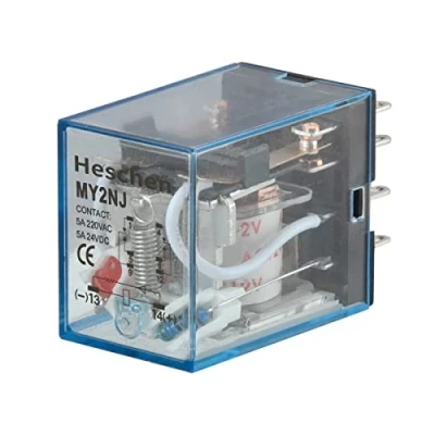 Afbeelding van Heschen Relais voor algemeen gebruik MY2NJ Spoel 12 VAC 5 A 24 VDC/220 DPDT LED indicator