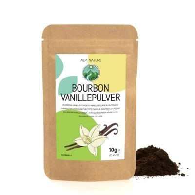 Afbeelding van bourbon Vanille Madagaskar 10 g van Alpi Nature, in poeder premium kwaliteit, vanillestokje uit Madagaskar, gemalen vanillepoeder voor bakken en koken
