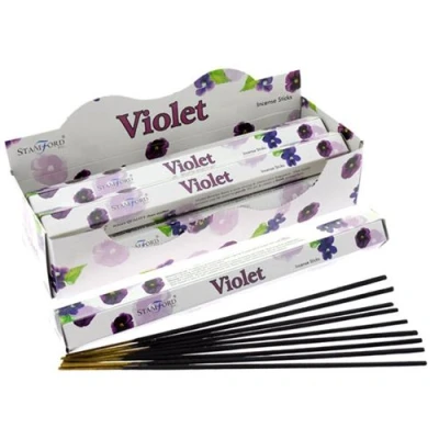 Image de 1 boite de 20 bâtonnets Encens Stamford Premium Hex Violette