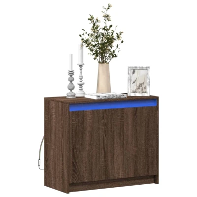 Afbeelding van Dressoir met LED 72x34x61 cm bewerkt hout bruin eikenkleur