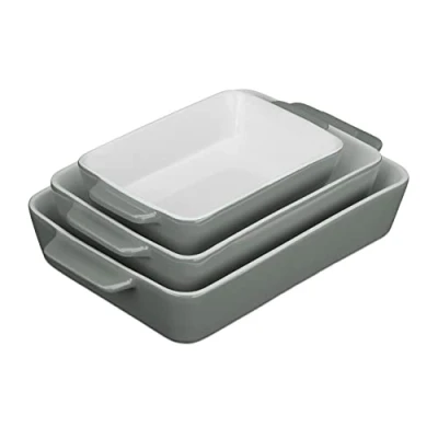 Afbeelding van ovenschaal lasagne set van 3 tot 300 C keramiek vaatwasserbestendig