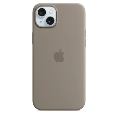Afbeelding van Apple MagSafe Siliconen Back Cover Beige iPhone 15 Plus