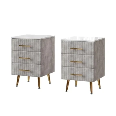 Afbeelding van Vicco Velia Nachtkastje 41 x 62 cm Set van 2 Grijs