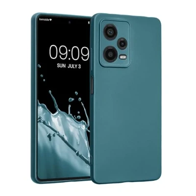 Afbeelding van kwmobile Metallic telefoonhoesje van TPU geschikt voor Xiaomi Redmi Note 12 Pro 5G Flexible case smartphone In carabisch blauw