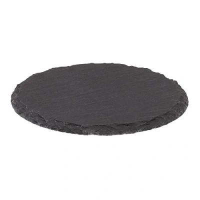 Afbeelding van Westmark 69202270 set van 4 ronde onderzetters natuurlijke leisteen, met krasbescherming, Ø 10 cm, tapas + vrienden, antraciet