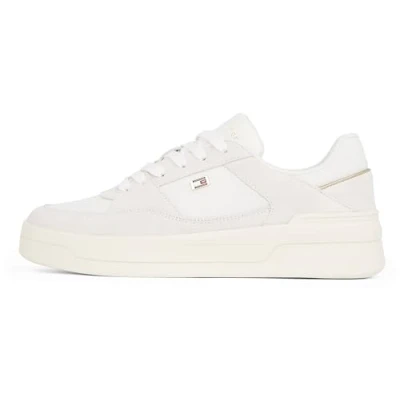 Afbeelding van Tommy Hilfiger Essential Basket Sneakers laag, Dames, Maat: 39, Ecru Leer