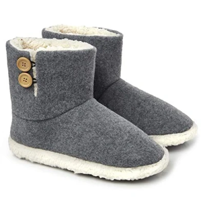 Afbeelding van Dunlop Herenpantoffels, gevoerde winterlaarzen, pantoffels voor heren, binnen en buiten, warme pantoffels, antislip zolen, traagschuim, origineel cadeau, antraciet